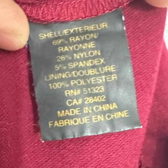 Cynthia Steffe Burgundy Textured Bodycon Dress Size 6 Cocktail Party Zip Back - Picture 4 of 6